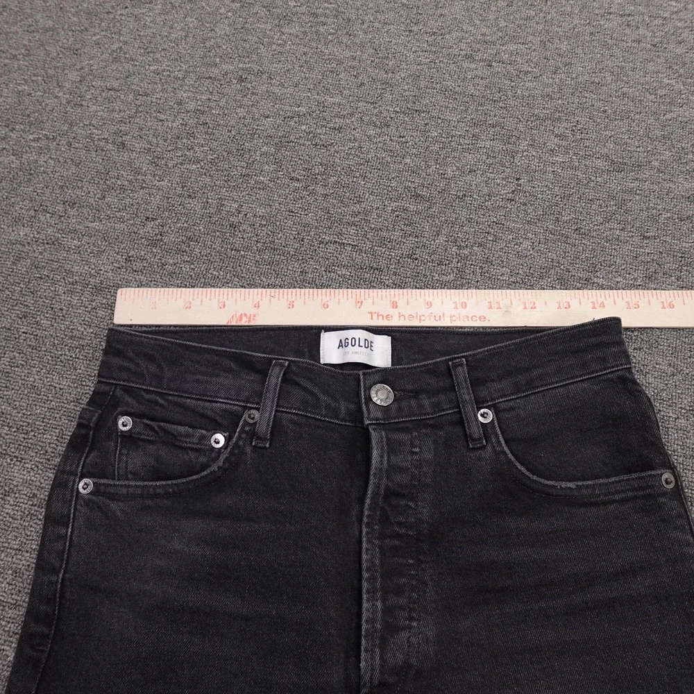 AGOLDE Nico Jeans Womens 27 Black Wash High Rise Slim Straight 27x28 Denim